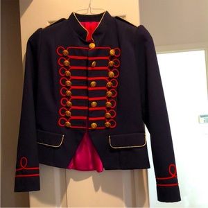Blue and Red Blazer with Gold Accents